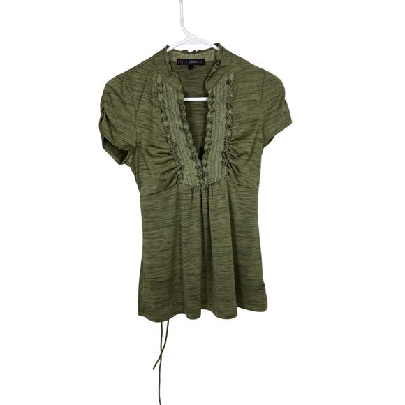 Heart Soul Y2k Green Tie Shirt Medium Fairycore Tunic - Picture 1 of 5